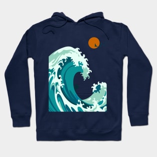 the waves at the beach side - illustration Hoodie